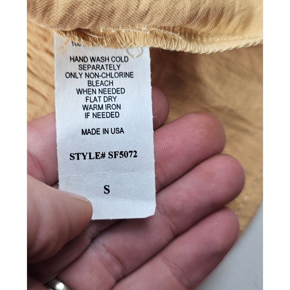 NWT crinkle front tie cute size S yellow summer career casual NEW relaxed fit - Picture 6 of 8